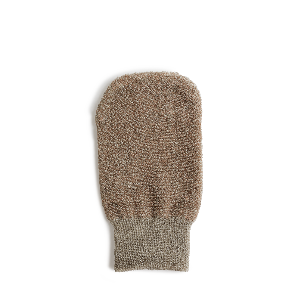 Peeling-Handschuh aus Leinen mit Kupfer